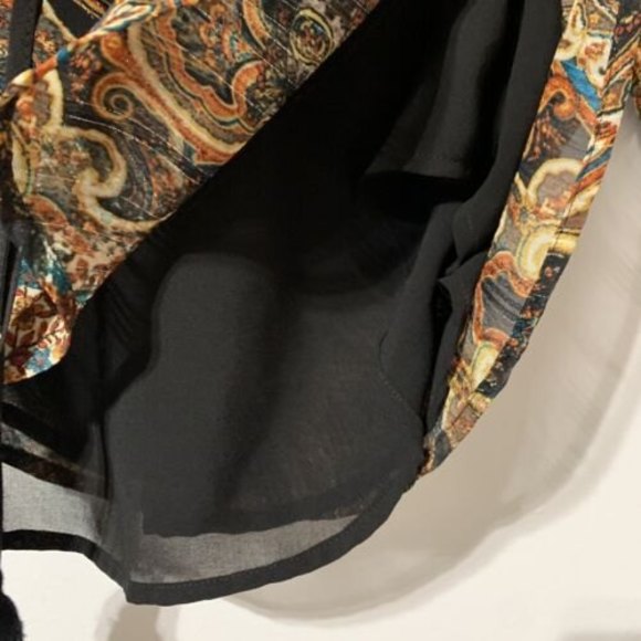 Anthropologie Meadow Rue Blouse Size XS Black Metallic Gold Shimmer Marya Blouse - Picture 8 of 10